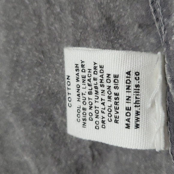 Thrills size 12 cotton faded grey dress with freyed hemline - Picture 11 of 11